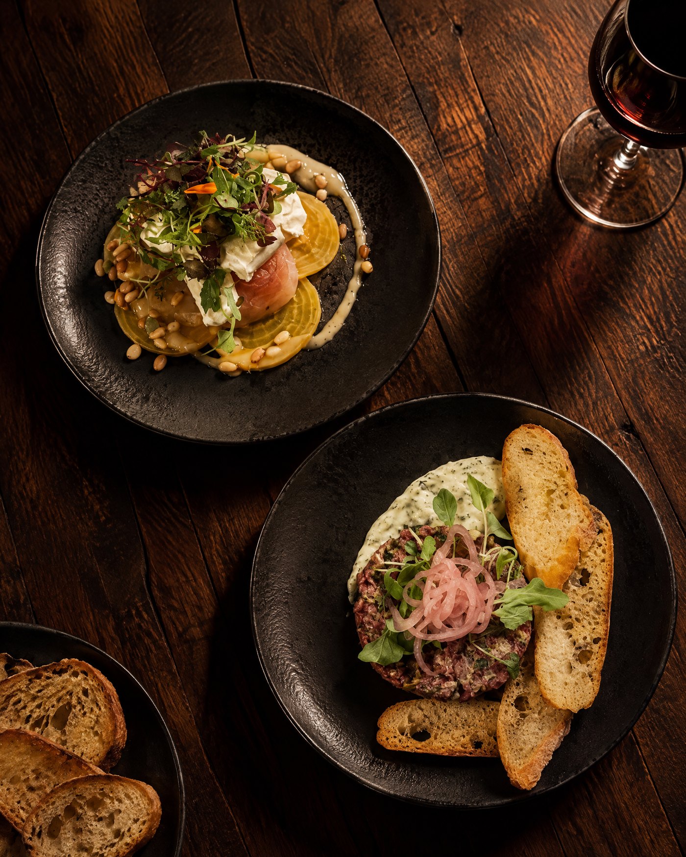 Tartares de saumon et de wapiti